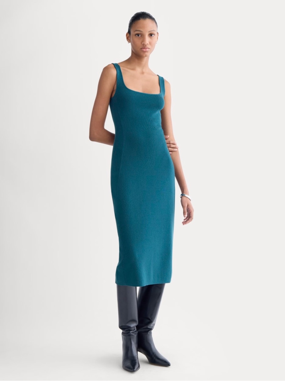 NWT Everlane Knit Square-neck midi dress - S